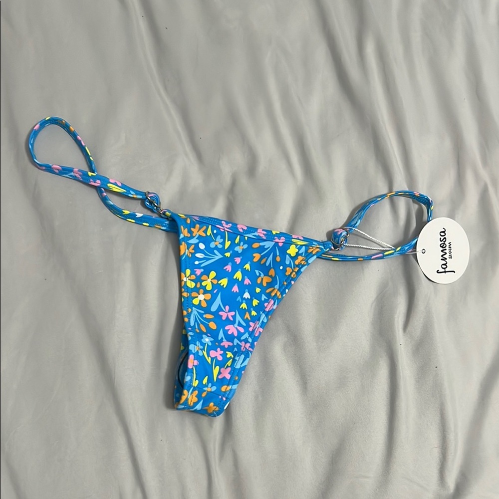 Floral Blue Bikini Bottom by